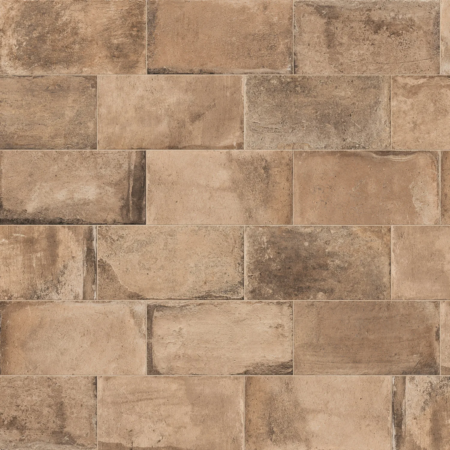 ריצוף חוץ GEOBRICK CANOSSA, מראה לבנים מיושנות בגוון טרקוטה